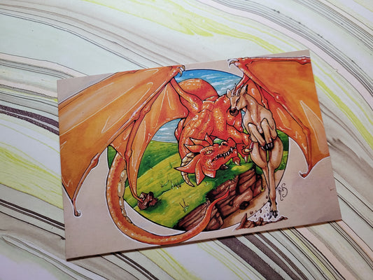 Hunting Dragon Postcard Print