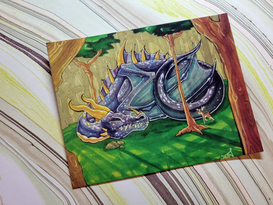 Sleeping Dragon Post Card Print